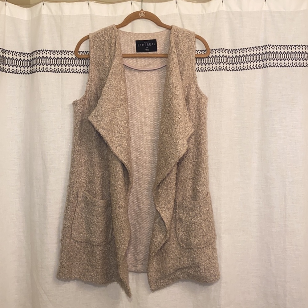 Ethereal Long Open Front Vest w Pockets